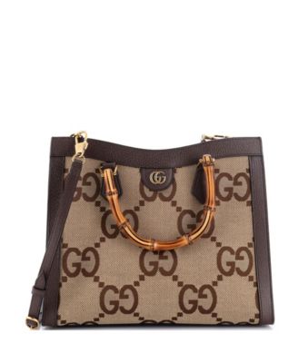 Pre-Owned Gucci сумка Diana NM Medium с ручкой из бамбука и принтом GG Canvas
