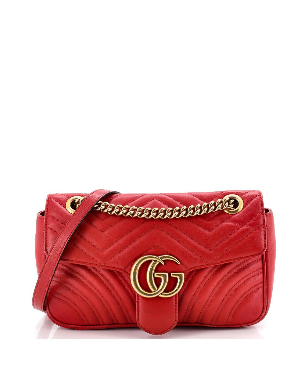 Pre-Owned Gucci Medium GG Marmont Flap Bag Matelasse Leather