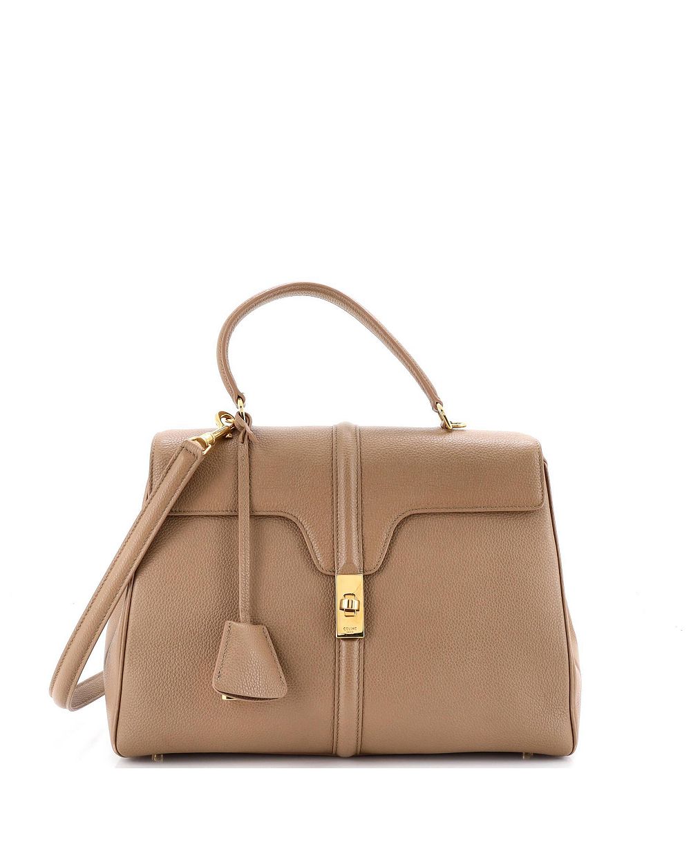 Pre-Owned Celine Medium 16 Top Handle Bag Grained Calfskin
