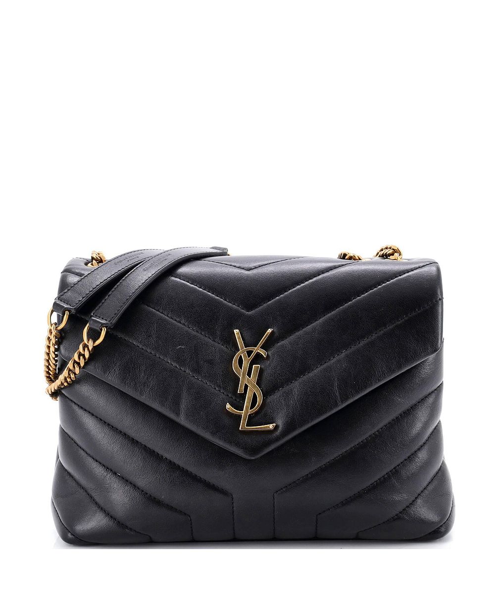Pre-Owned Saint Laurent Small Loulou Shoulder Bag Matelasse Chevron Leather