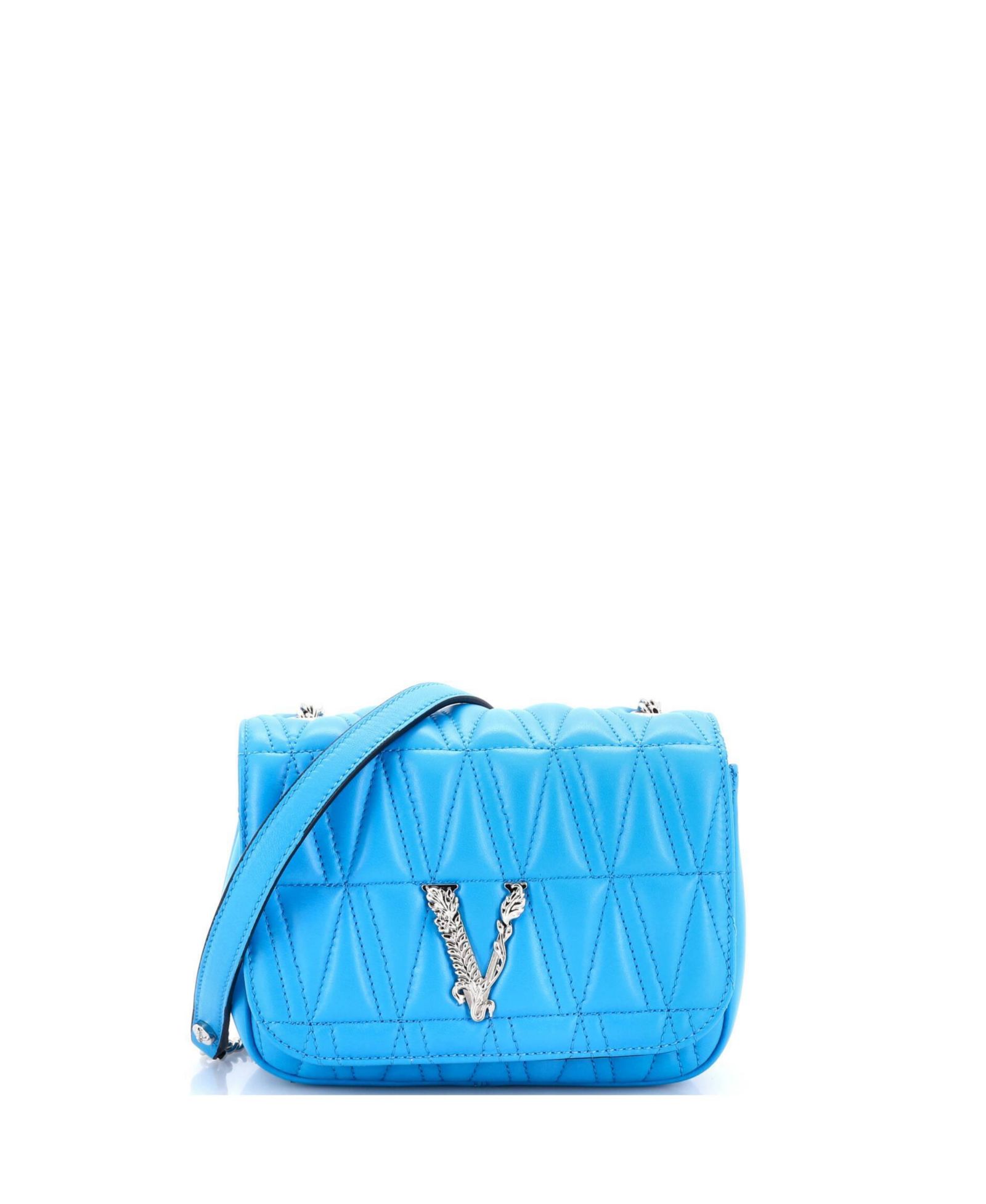 Б/у сумка Versace Mini Virtus Chain Flap Shoulder Bag стеганая кожаная