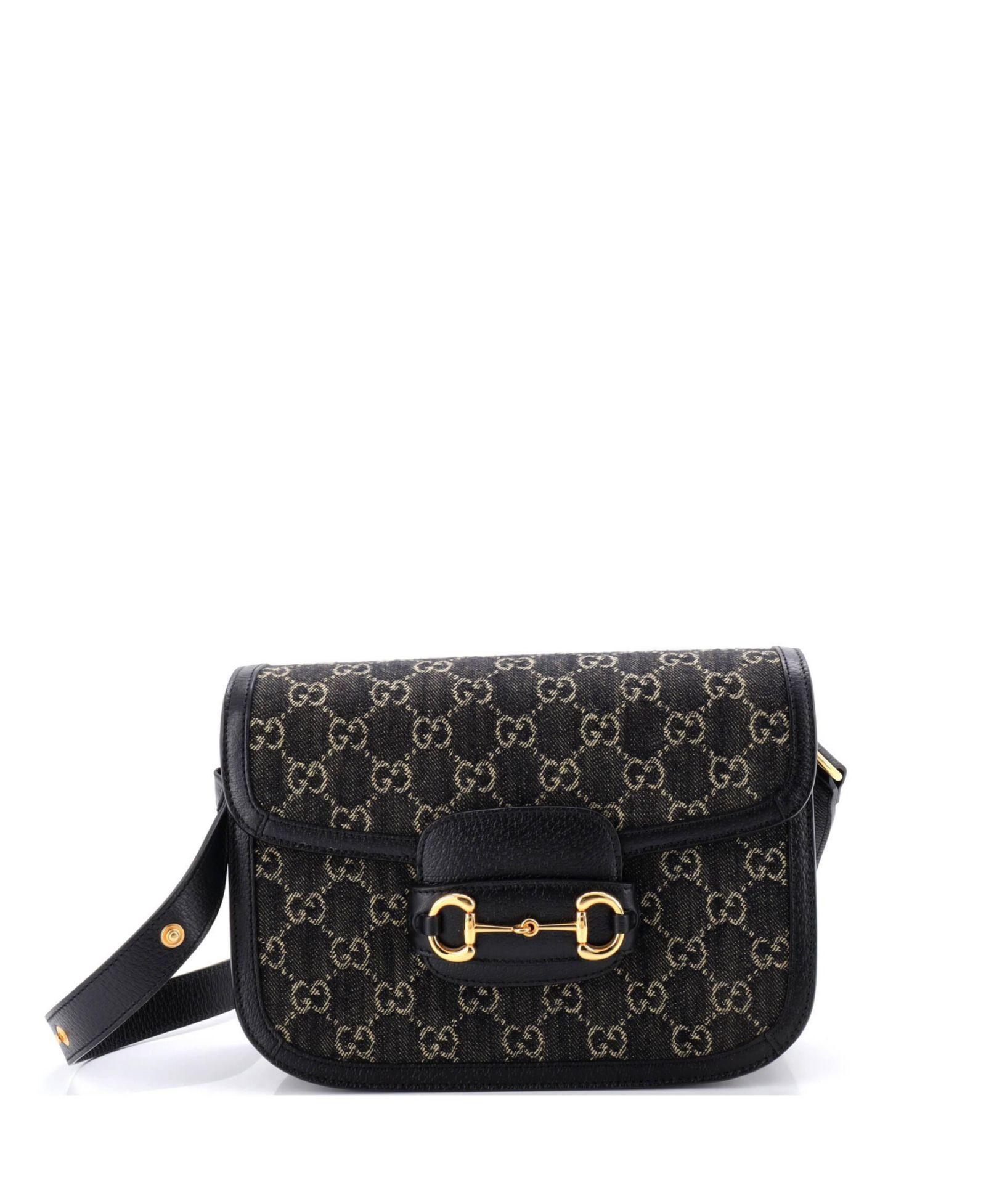 Pre-Owned Gucci Small Horsebit 1955 Shoulder Bag GG Denim