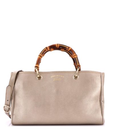 Pre-Owned Gucci Medium Bamboo Shopper Tote Leather