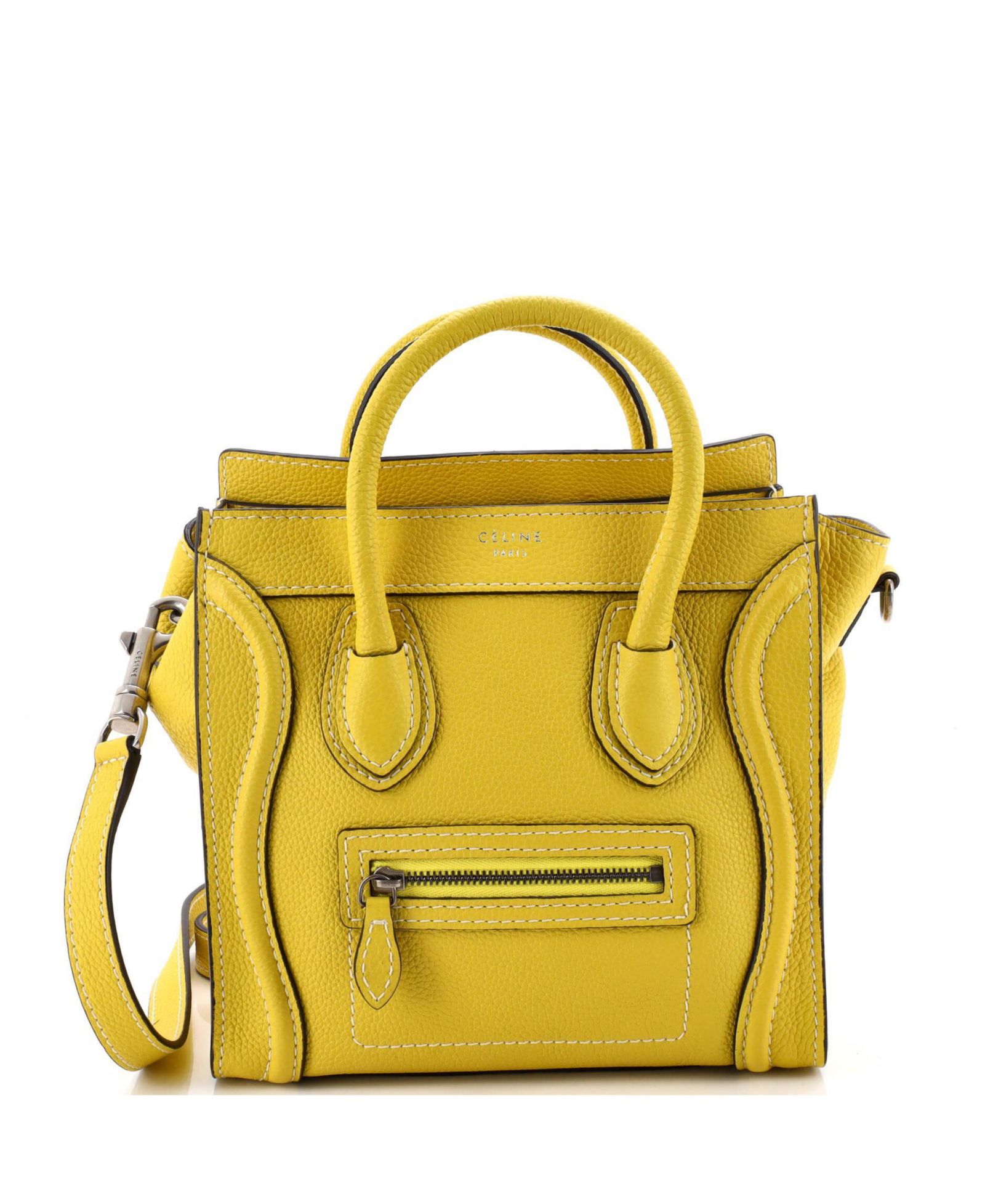 Pre-Owned Celine Nano Luggage Bag Grainy Leather