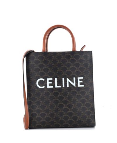 Pre-Owned Celine Small Vertical Cabas Tote Triomphe Coated Canvas