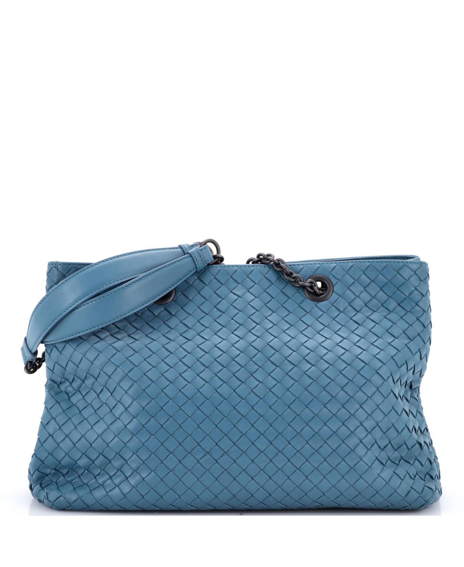 Pre-Owned Bottega Veneta Medium Double Chain Tote Intrecciato Nappa