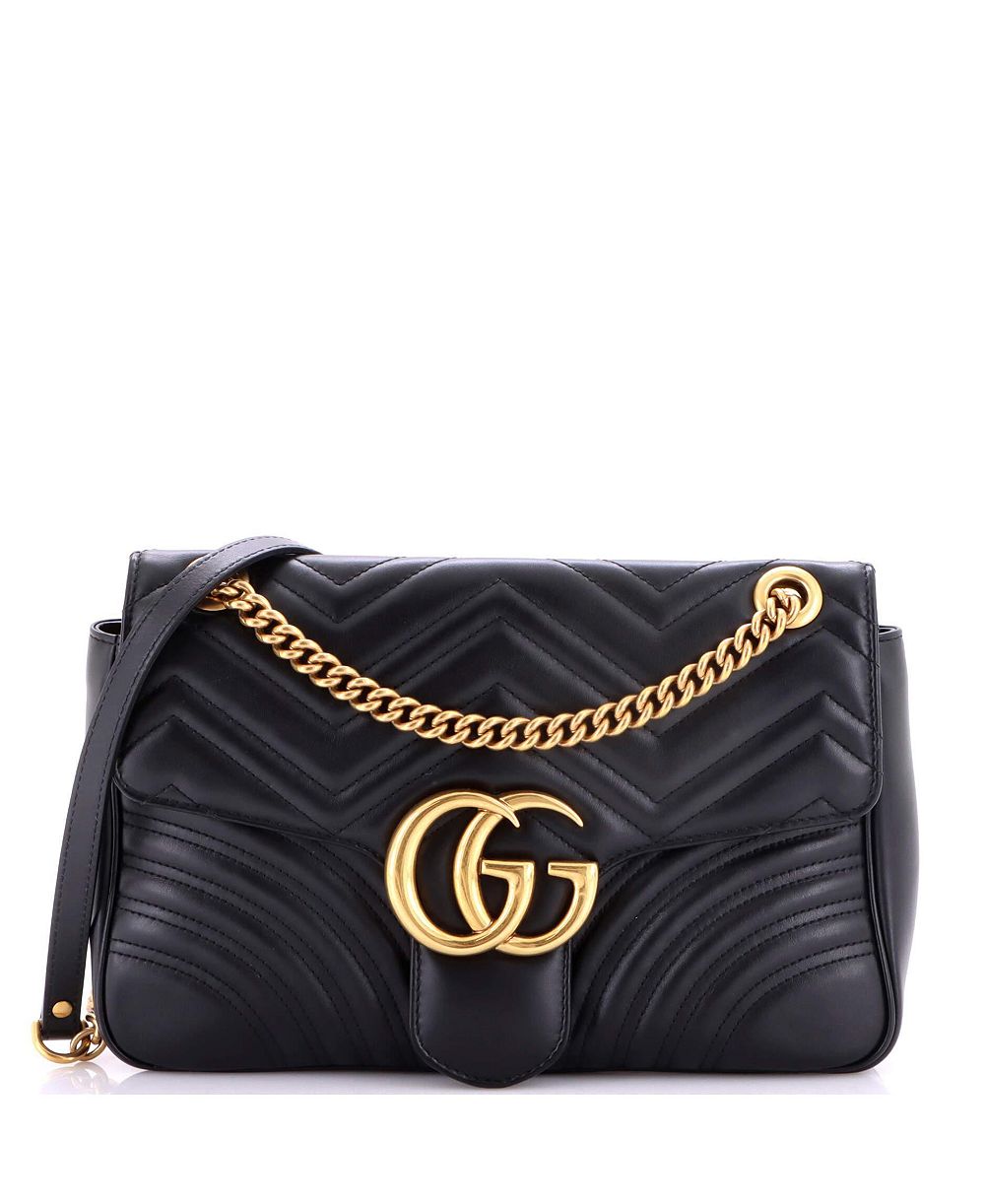 Pre-Owned Gucci Medium GG Marmont Flap Bag Matelasse Leather