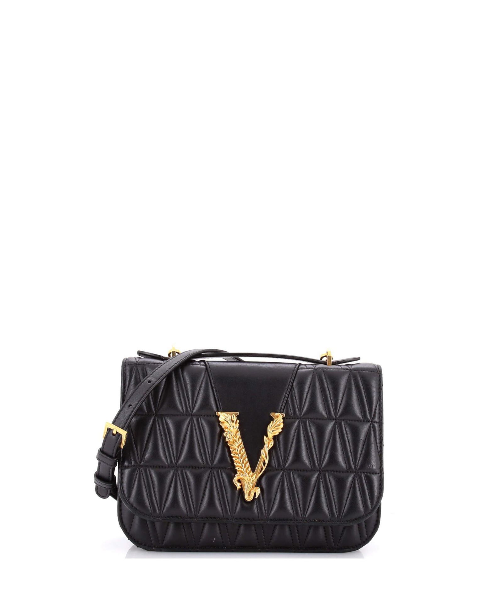 Pre-Owned Versace маленькая сумка Virtus на плечо, стеганая кожа
