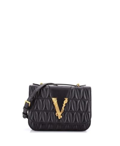 Pre-Owned Versace маленькая сумка Virtus на плечо, стеганая кожа
