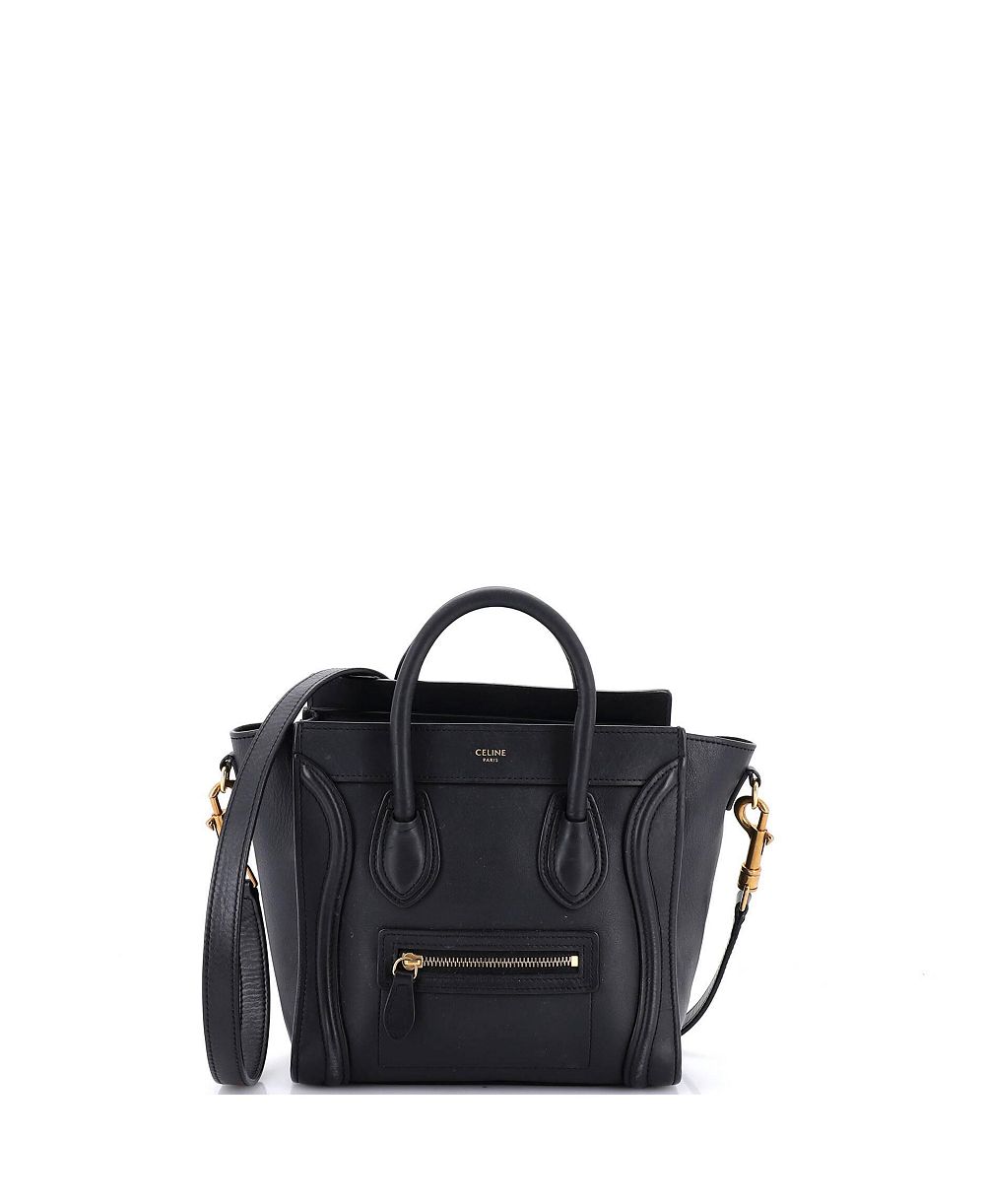 Б/у сумка Celine Nano Luggage из гладкой кожи