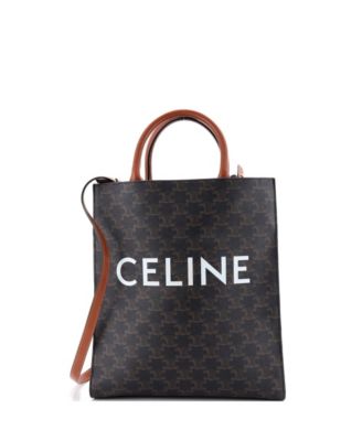 Pre-Owned Celine Small Vertical Cabas Tote Triomphe Coated Canvas