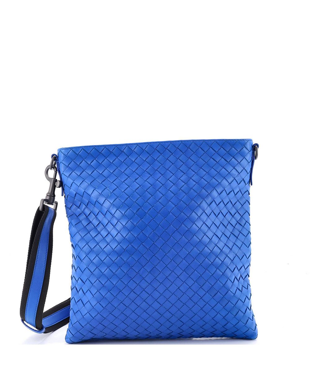 Подержатая сумка-мессенджер Bottega Veneta Medium Flat Intrecciato Nappa