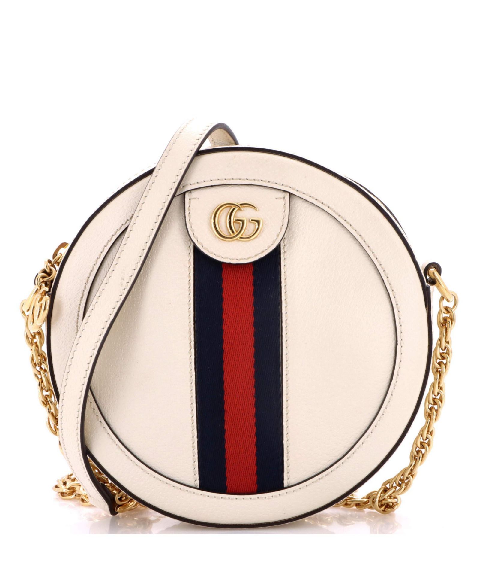 Б/у кожаная сумка на плечо Gucci Mini Ophidia Round Shoulder Bag