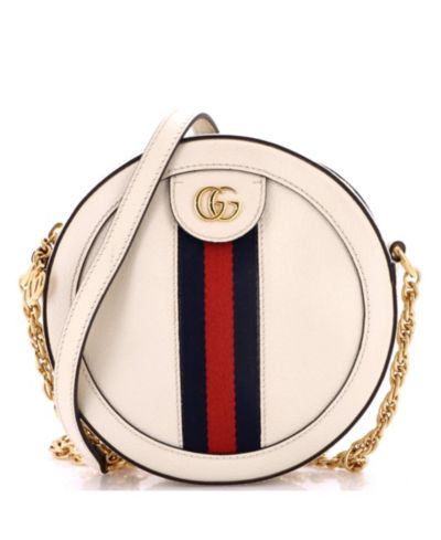 Б/у кожаная сумка на плечо Gucci Mini Ophidia Round Shoulder Bag
