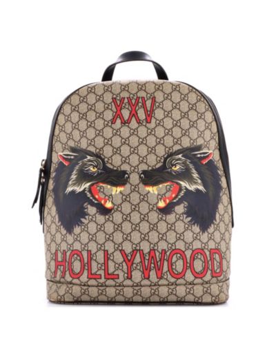 Рюкзак Gucci Medium Zip Around Printed GG Coated Canvas Pre-Owned