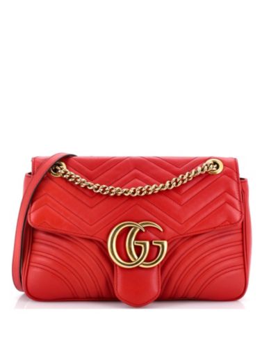 Gucci Medium GG Marmont Flap Bag Matelasse Leather б/у