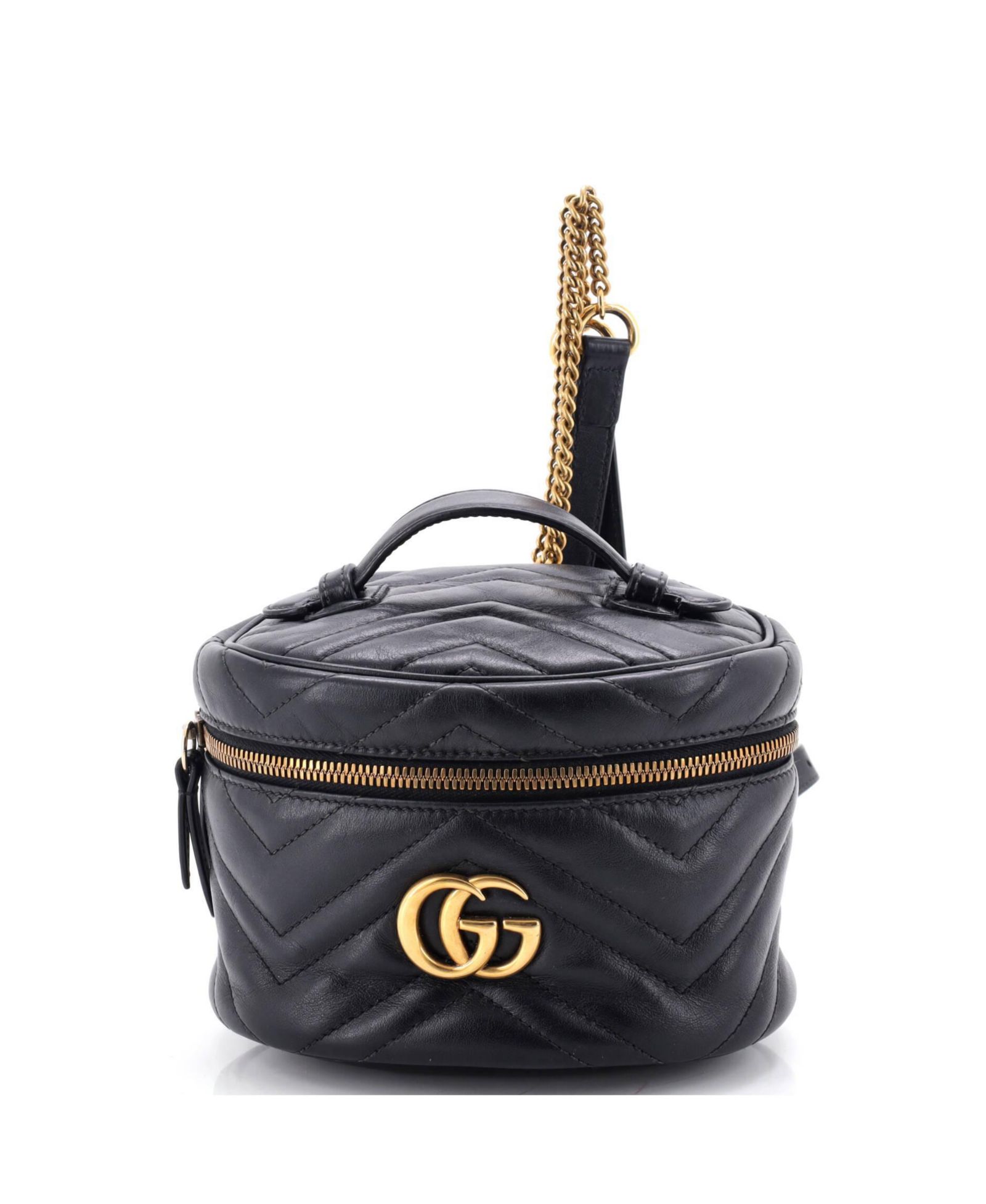 Pre-Owned Gucci Mini GG Marmont Vanity Backpack Matelasse Leather