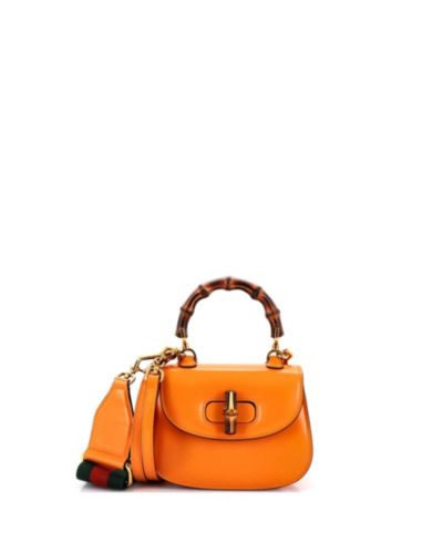 Б/у маленькая сумка с ручкой Pre-Owned Gucci Mini Bamboo 1947 из кожи