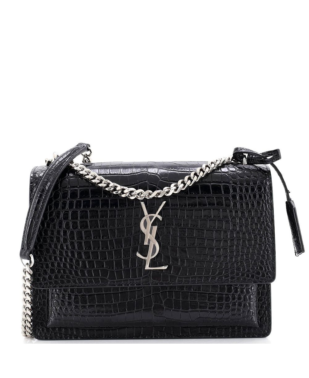 Pre-Owned Saint Laurent Medium Sunset Crossbody Bag Embossed Leather