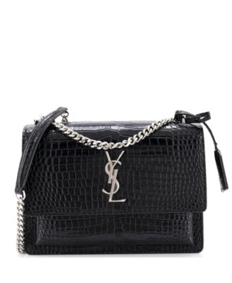Pre-Owned Saint Laurent Medium Sunset Crossbody Bag Embossed Leather