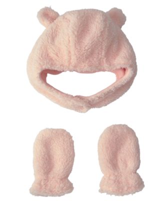 Детский комплект из 2 предметов Carter's Baby Boys' and Baby Girls' Bear Teddy Fleece Hat and Mitten