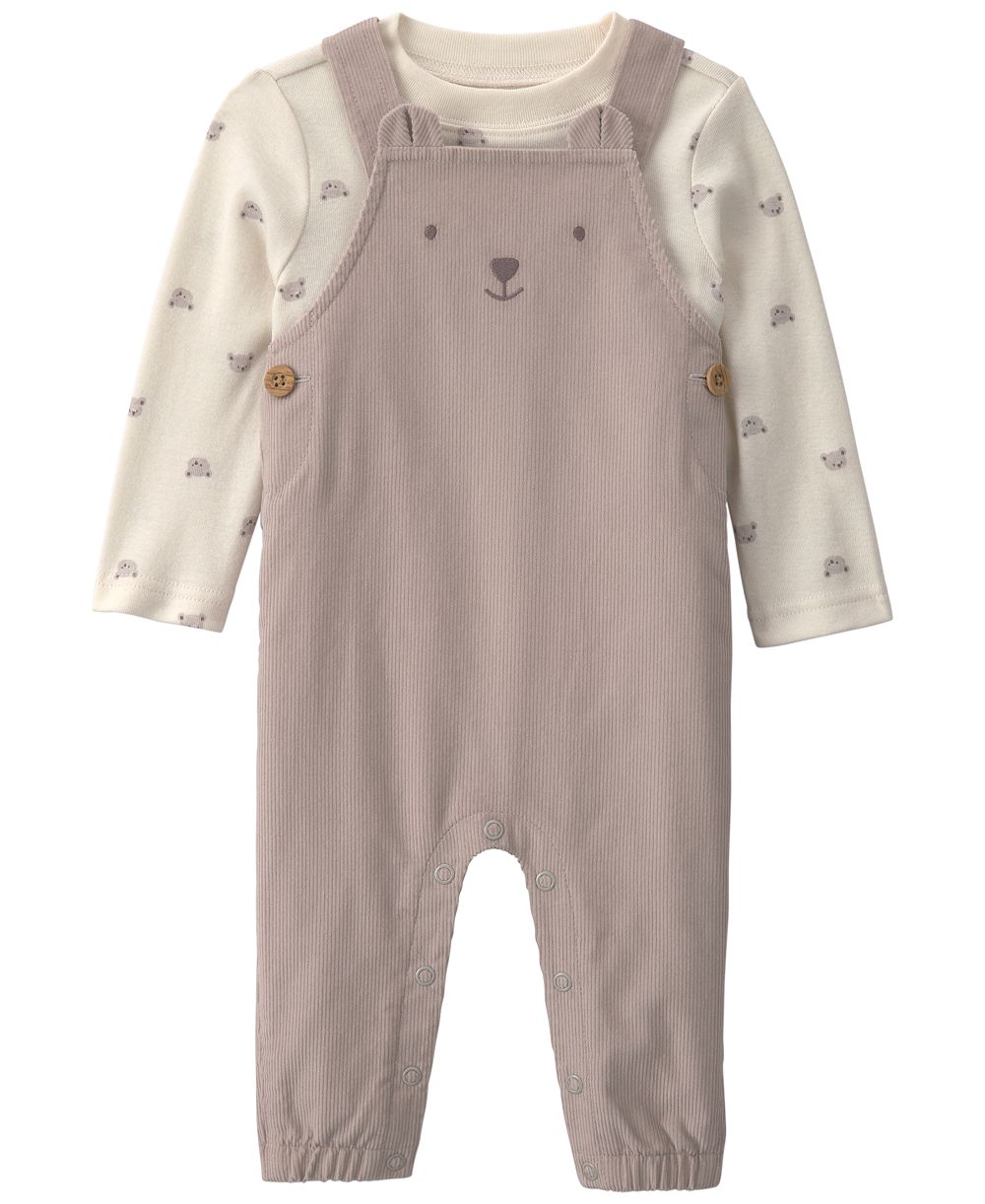Carter's Baby Boys' Bear Print Long-Sleeve T-Shirt and Bear Corduroy Overall, 2-Piece Set