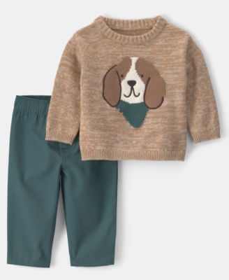 Детский комплект Carter's Baby Boys' Dog Graphic Long-Sleeve Sweater и брюки