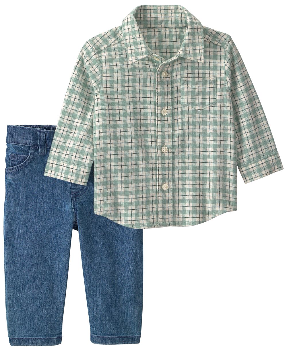 Детский комплект Carter's: рубашка в клетку и фланелевые брюки, 2-piece set