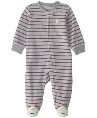 Детские комбинезоны Carter's Baby Boys' Monster Striped Fleece 2-Way Zip Sleep & Play