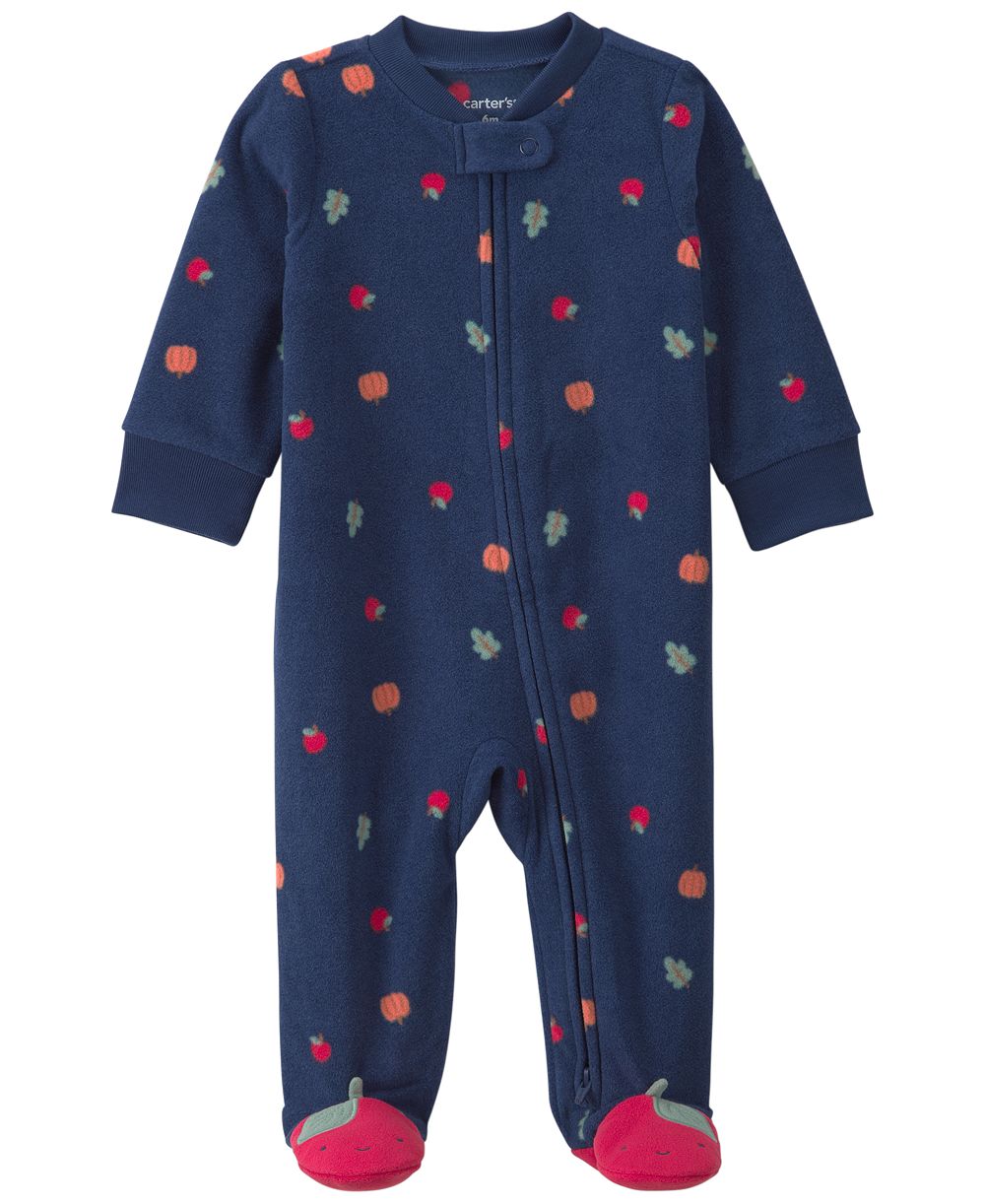 Детская флисовая одежда Carter's Fruit 2-Way Zip Sleep & Play для девочек