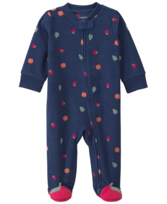 Детская флисовая одежда Carter's Fruit 2-Way Zip Sleep & Play для девочек