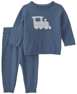 Детский комплект из топа с принтивом поезда и трикотажных брюк Carter's, 2-piece set