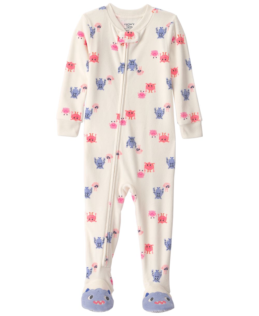 Carter's Детский Monster 2-way zip dream plush snug-fit footed pajama