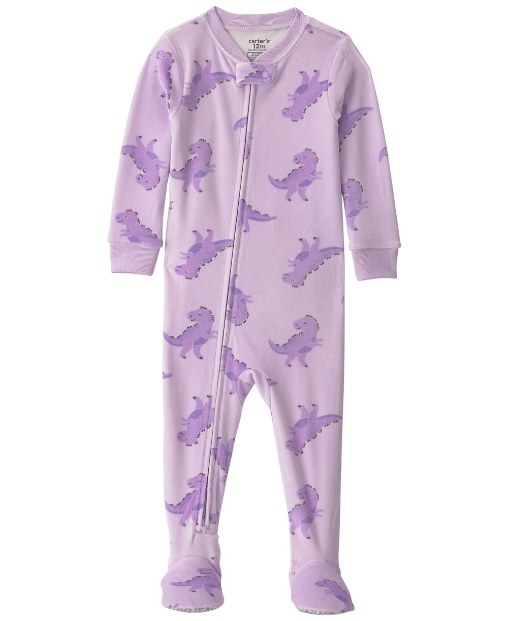 Детская пижама Carter's Dino 2-Way Zip Dream Plush Snug-Fit Footed