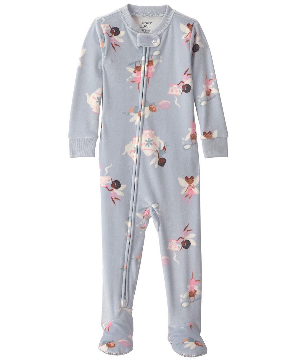 Детский пижамный комбинезон Carter's Baby Girls' Fairies 2-Way Zip Dream Plush Snug-Fit Footed
