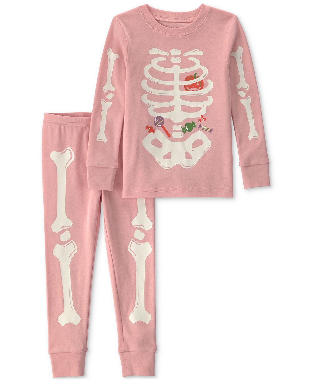 Детская хлопковая пижама Carter's Halloween Skeleton, комплект из 2 предметов