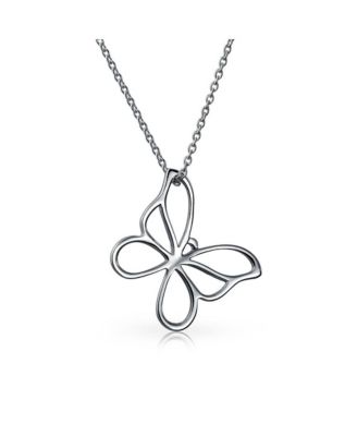 Подвеска-ожерелье Bling Jewelry Butterfly из стерлингового серебра .925 с ажурным дизайном сада