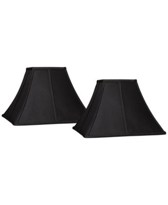 Springcrest Set of 2 Square Lamp Shades Medium 6" Top x 14" Bottom x 9.5" High Spider Replacement Harp and Finial Fitting