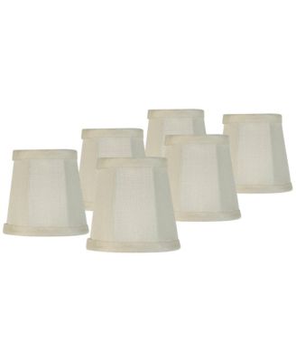 Springcrest Imperial Shade Set of 6 Empire Lamp Shades Small 3" Top x 4" Bottom x 4" High Candelabra Clip-On Fitting