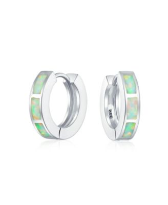 Bling Jewelry Серьги-кольца с инкрустацией опалом.925 Sterling Silver