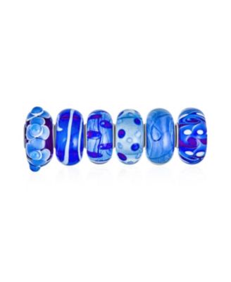 Набор подвесок Bling Jewelry из муранского стекла с цветами и серебром