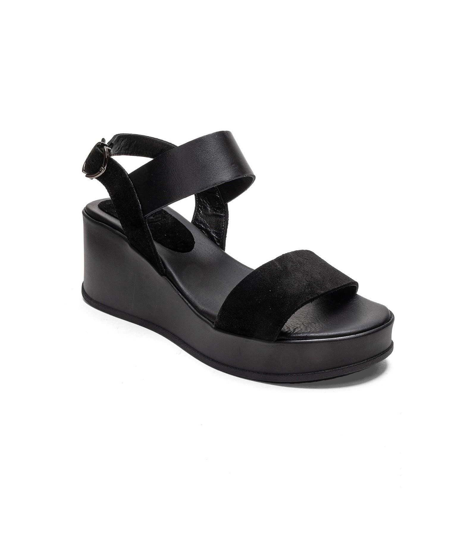 Forever and Always Shoes Lolanthe Leather Wedge Sandal