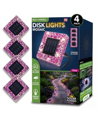 Bell + Howell садовые светильники Mosaic Square Disk Lights Solar Powered, 6 LED, Weather Resistance, 4-Piece