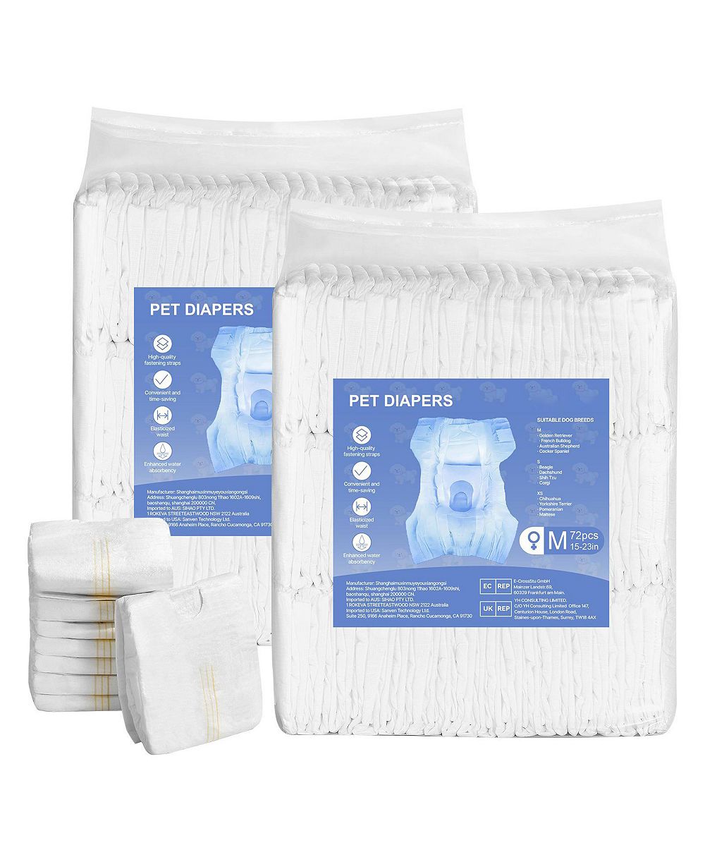 COZITO Disposable Female Dog Diapers, M Size 144 Count with Wetness Indicator