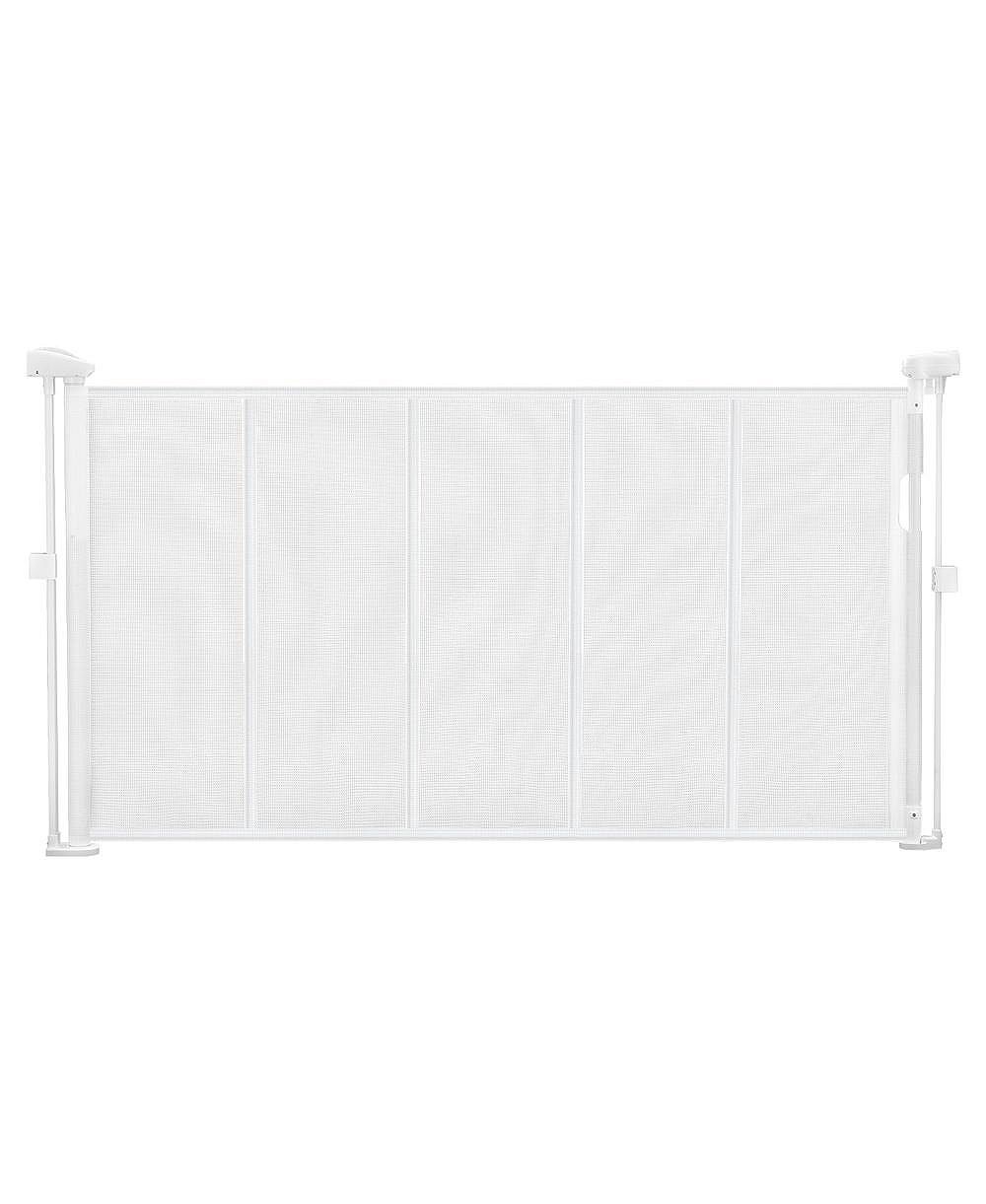 RUIE Retractable Mesh Pet Gate 34 in Tall Extends to 55 in Wide for Doorways