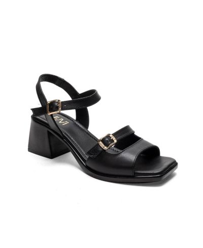 Forever & Always Shoes Women's Yolen Leather Block Heel Sandal