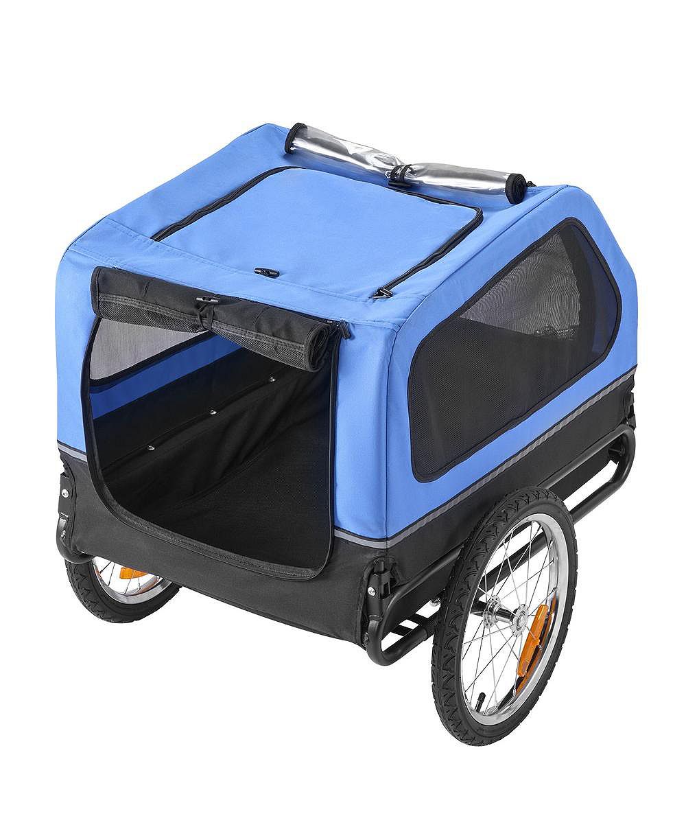 Складной прицеп для перевозки домашних животных RUIE Foldable Pet Bike Trailer 88 lb Capacity 31 in Cabin Quick Connect Coupler