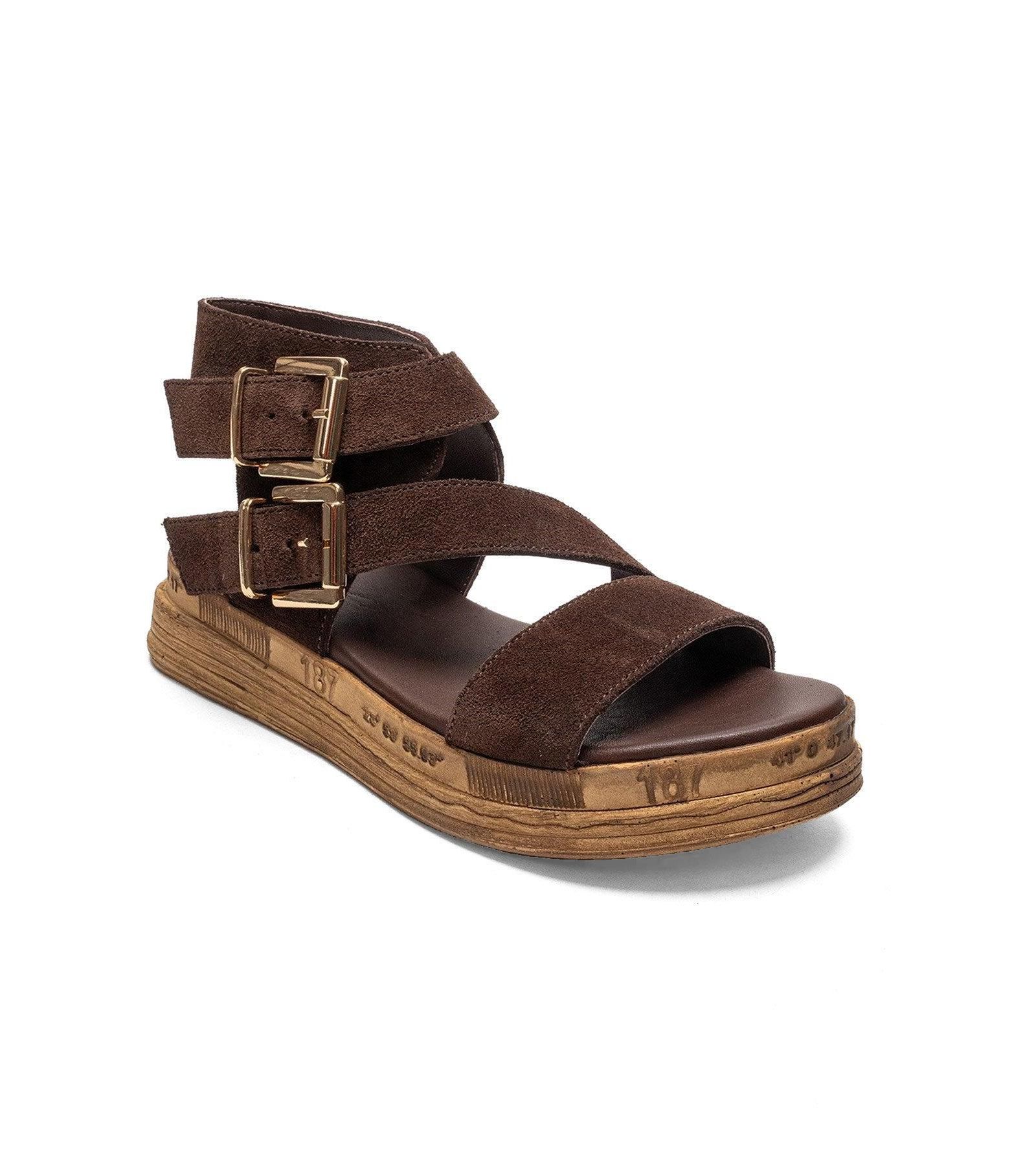 Forever & Always Shoes Women's Lorentis Leather Double Buckle Sandal