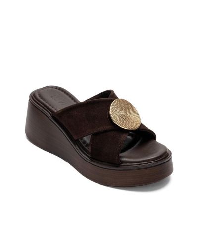 Женские сандалии Forever & Always Shoes Fianna Leather Cross Strap Platform