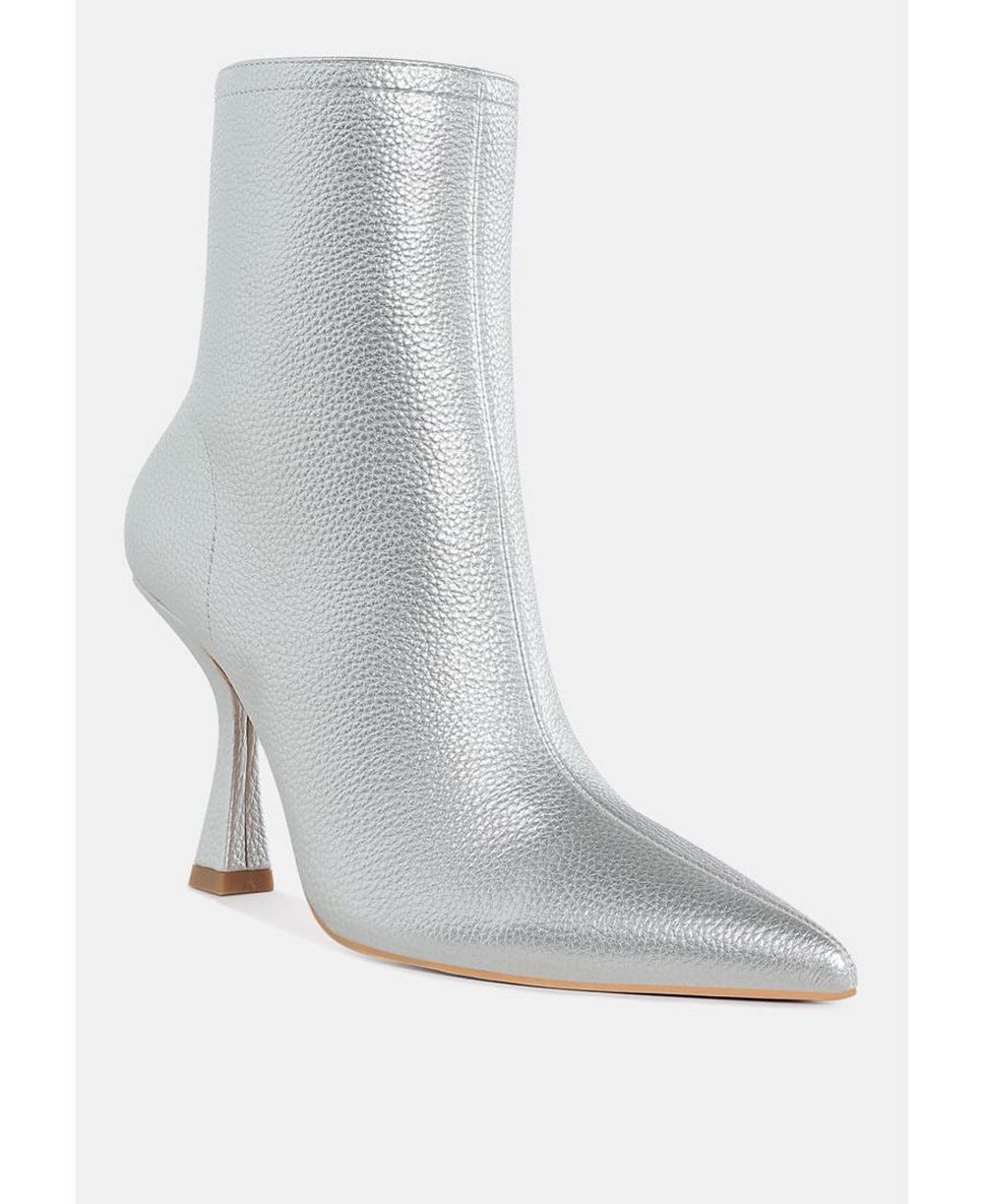 Rag & Co Women's Tentia Metallic Pleather Spool Heel Boots